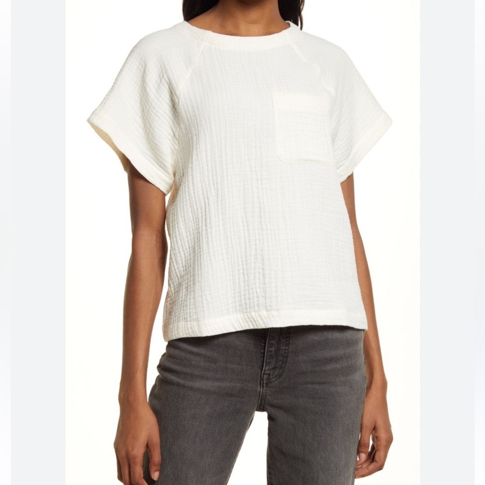 Madewell Asha Cotton Gauze Blouse | Size L | Lighthouse